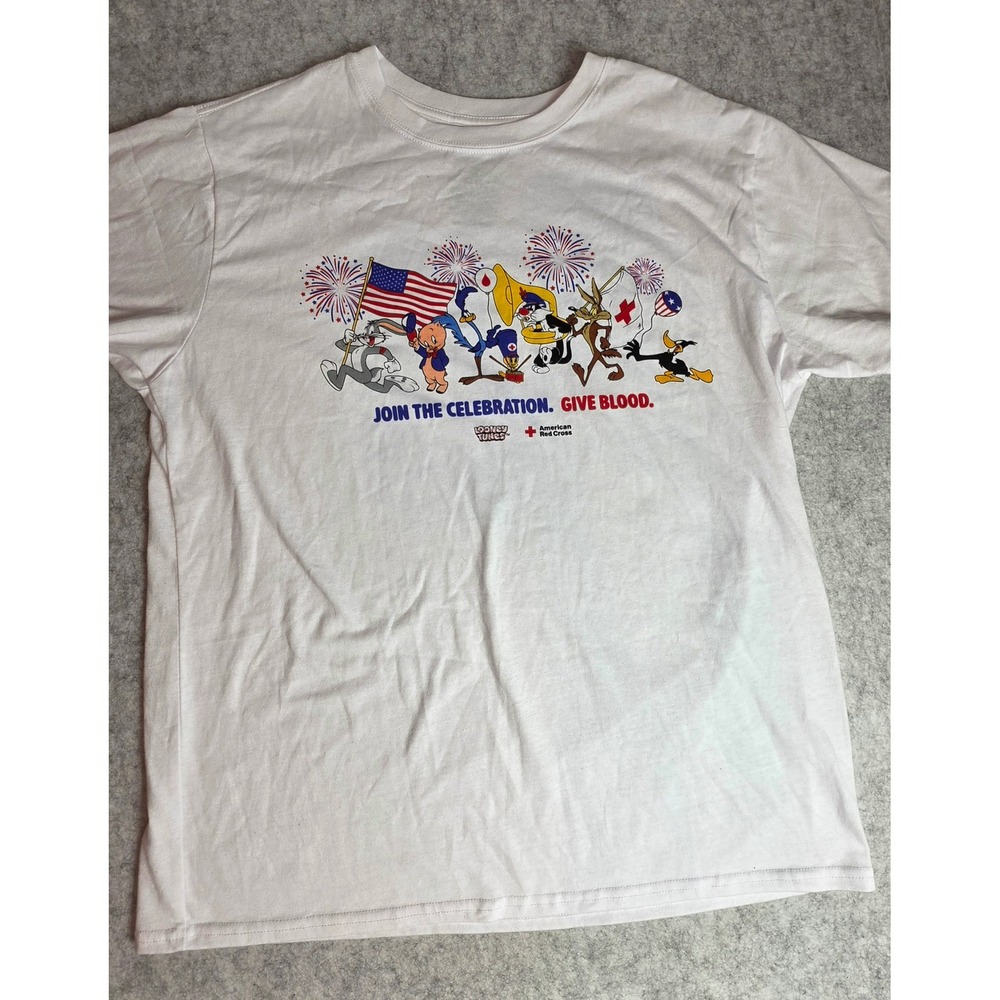 Looney Tunes x American Red Cross Give Blood Graphic T-Shirt White XL Mens
